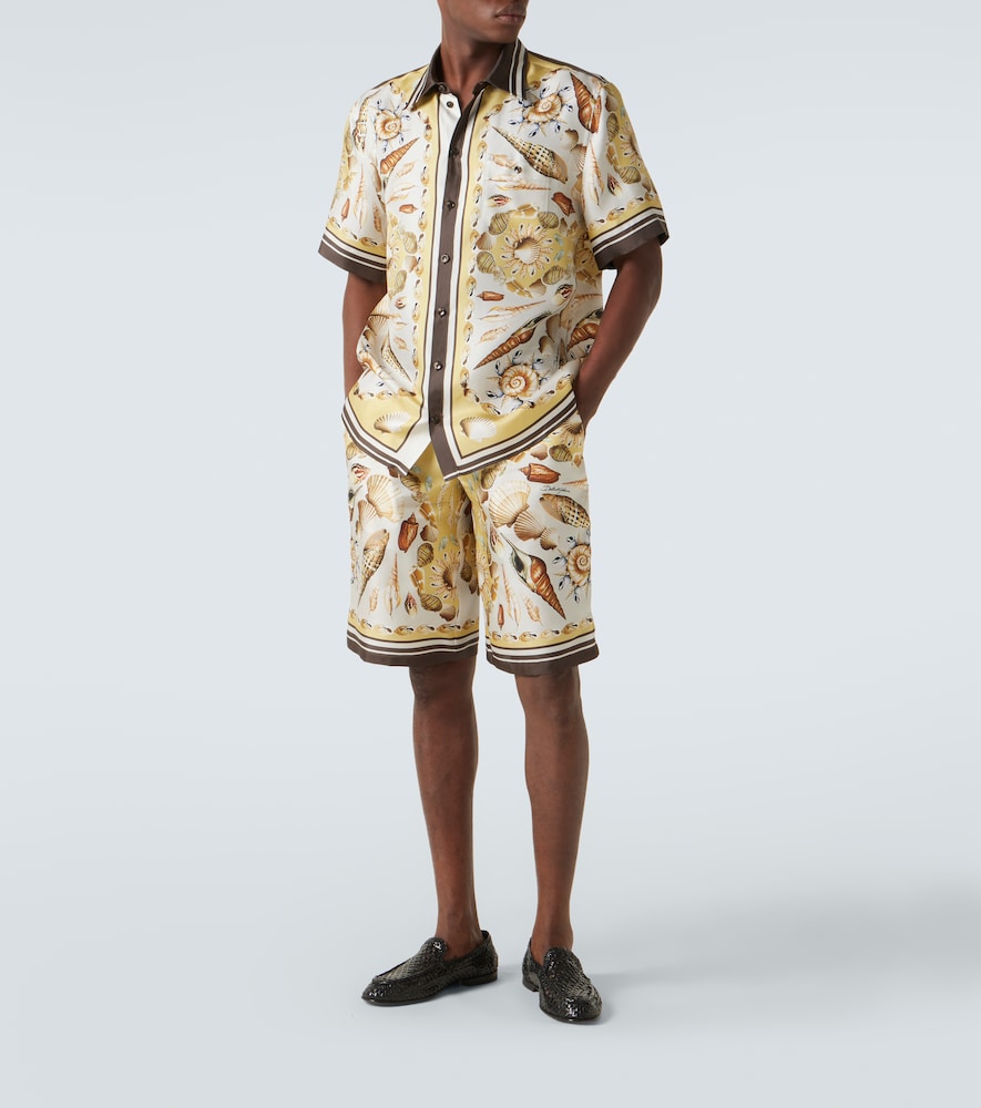  Dolce&gabbana Dolce&gabbana Bedruckte Shorts Aus Seiden-twill 