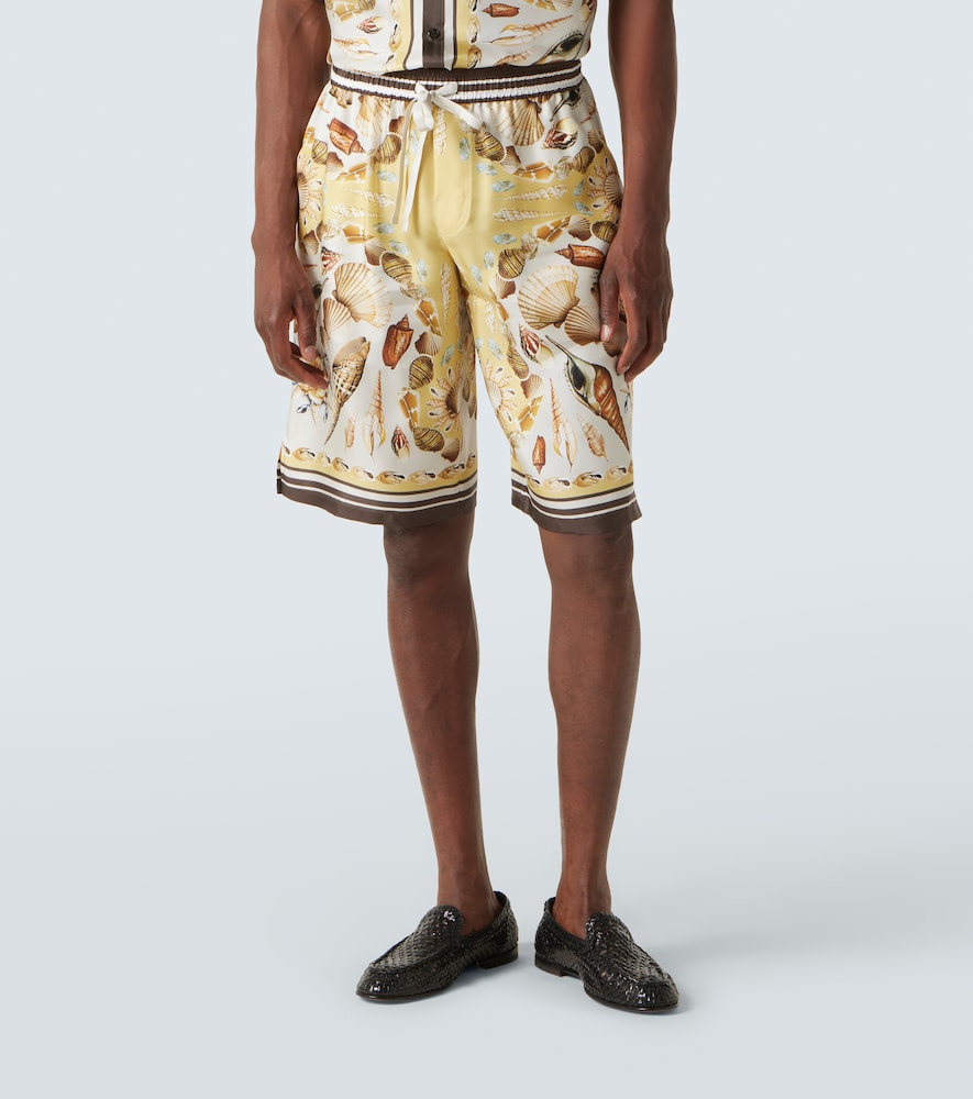  Dolce&gabbana Dolce&gabbana Bedruckte Shorts Aus Seiden-twill 