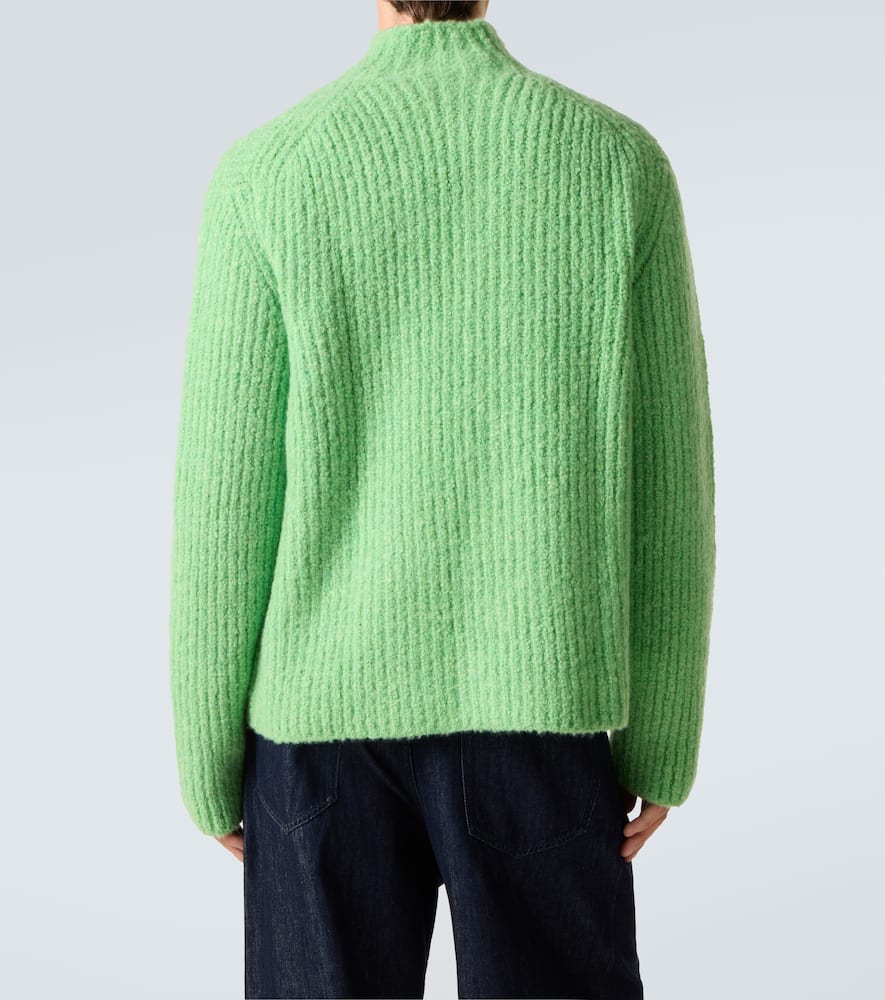 God's True Cashmere Ribbed-knit Cashmere Bouclé Cardigan In Green