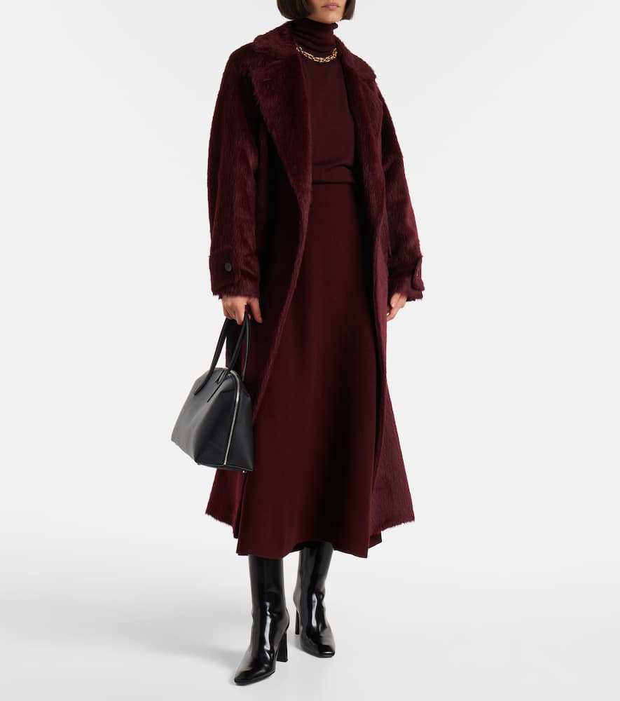 Max Mara Giberna Wool And Cashmere Maxi Skirt In Animal Print