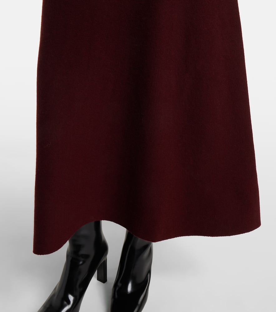 Max Mara Giberna Wool And Cashmere Maxi Skirt In Animal Print