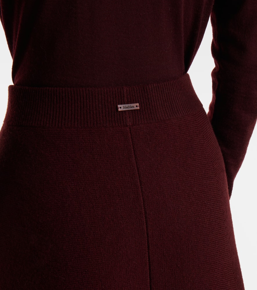 Max Mara Giberna Wool And Cashmere Maxi Skirt In Animal Print