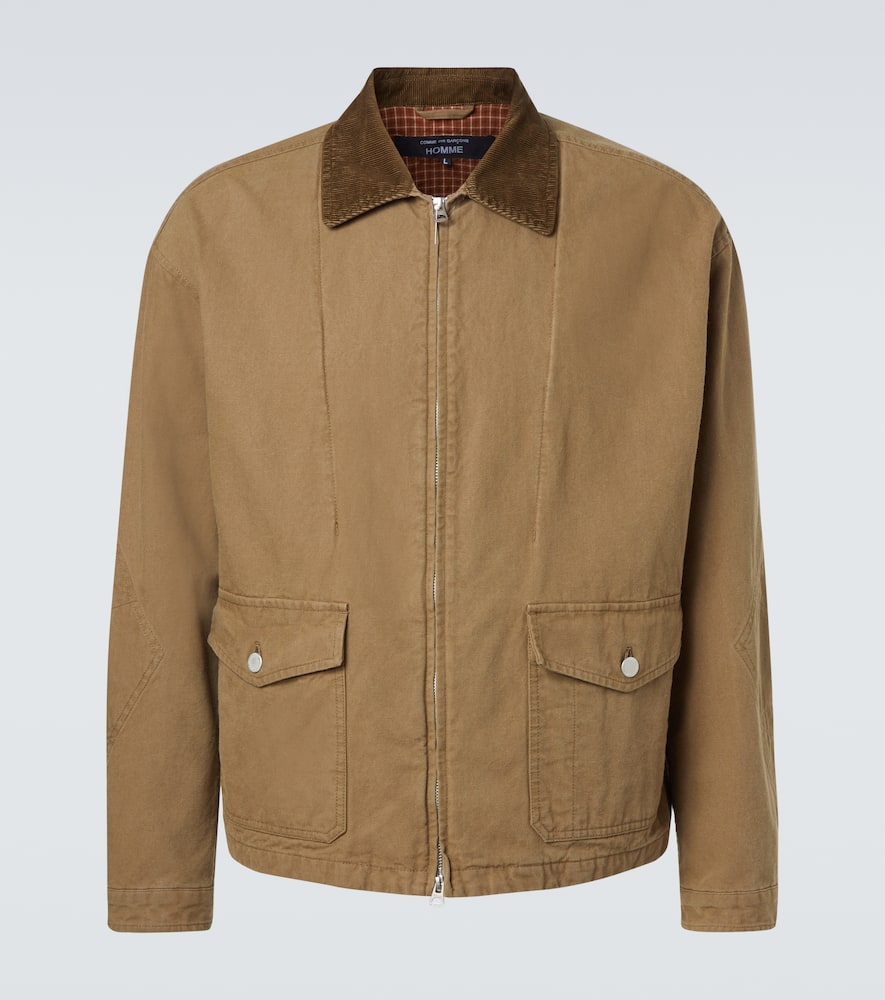 Comme Des Garçons Homme Deux Comme Des Garçons Homme Corduroy-trimmed Cotton Jacket In Brown