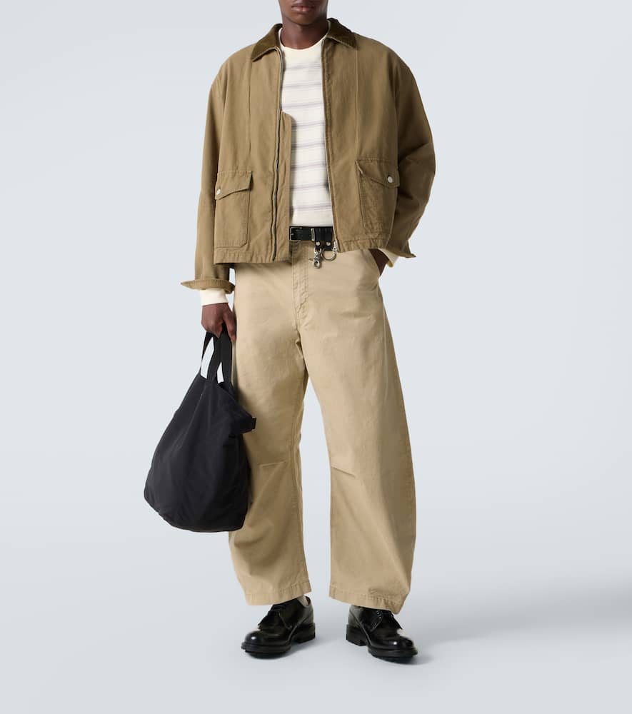 Comme Des Garçons Homme Deux Comme Des Garçons Homme Corduroy-trimmed Cotton Jacket In Brown