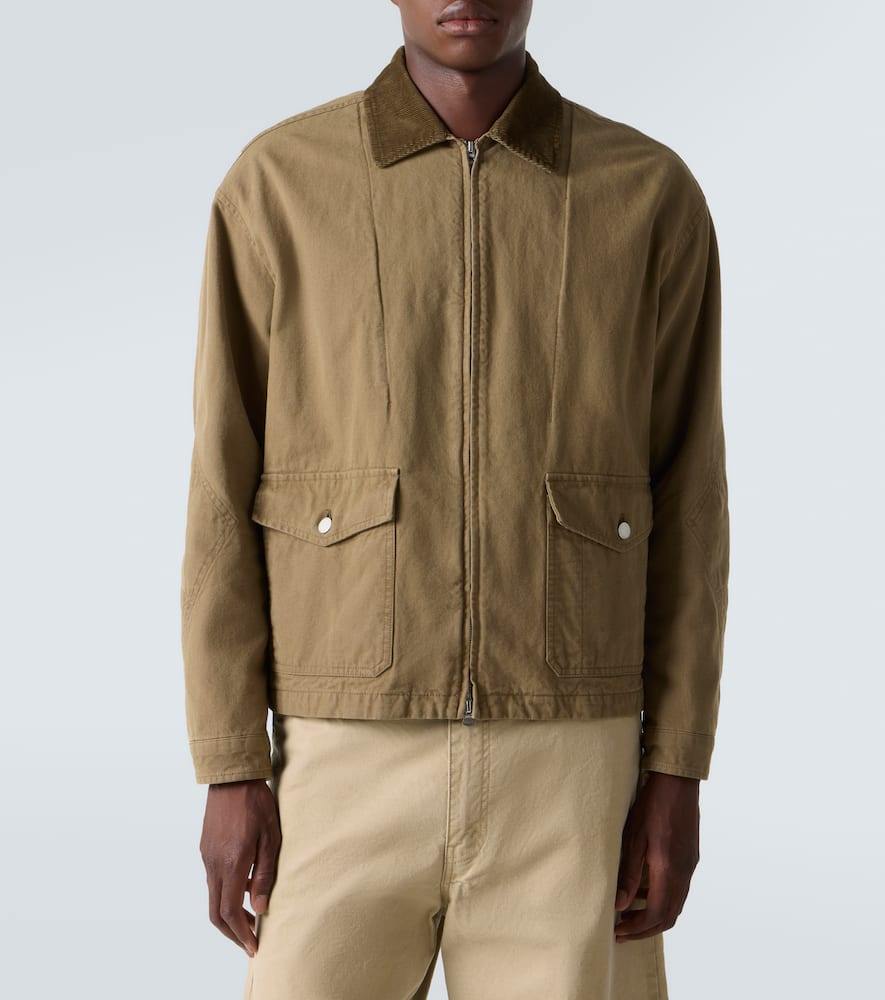 Comme Des Garçons Homme Deux Comme Des Garçons Homme Corduroy-trimmed Cotton Jacket In Brown