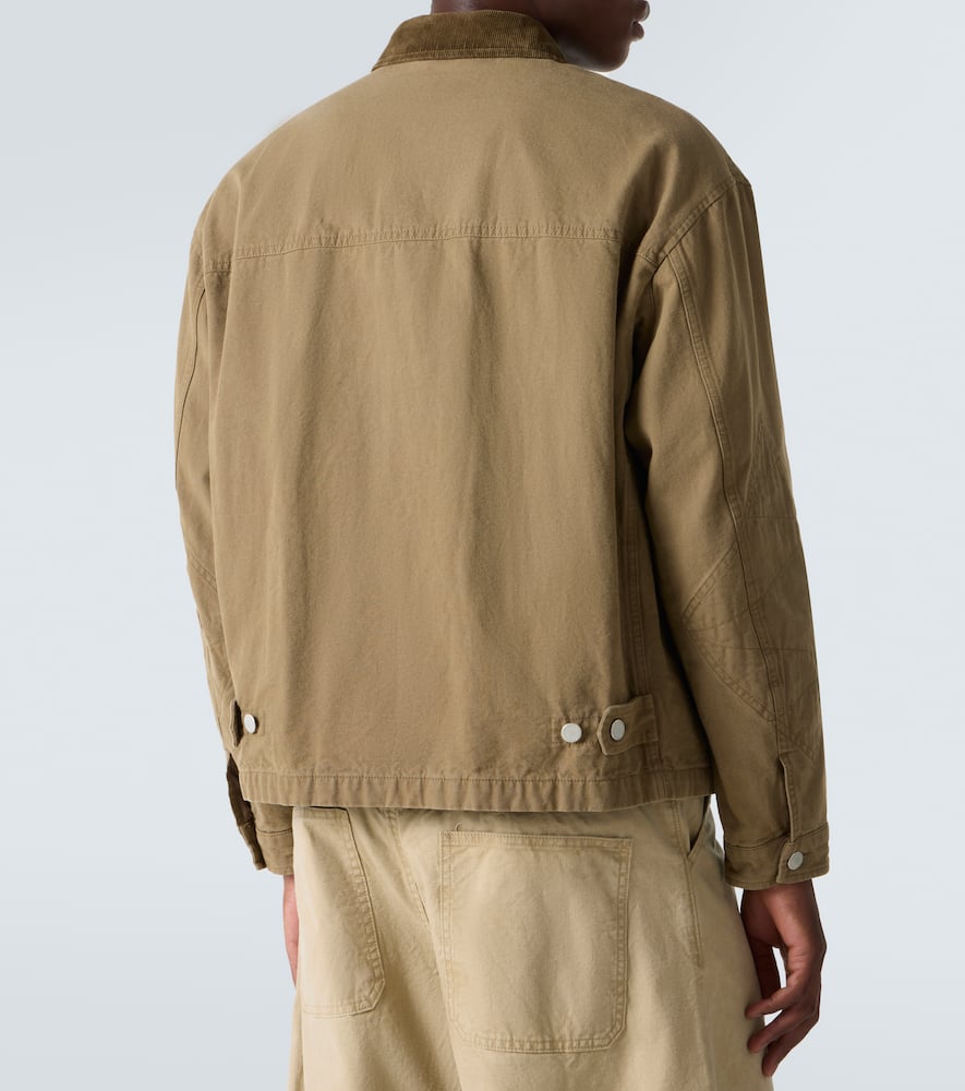 Comme Des Garçons Homme Deux Comme Des Garçons Homme Corduroy-trimmed Cotton Jacket In Brown