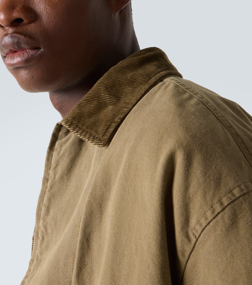 Comme Des Garçons Homme Deux Comme Des Garçons Homme Corduroy-trimmed Cotton Jacket In Brown