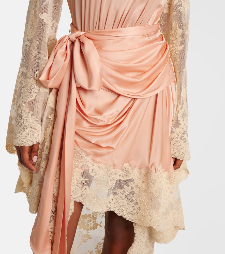 Zimmermann Hypnotic Silk Satin And Lace Gown In Pink