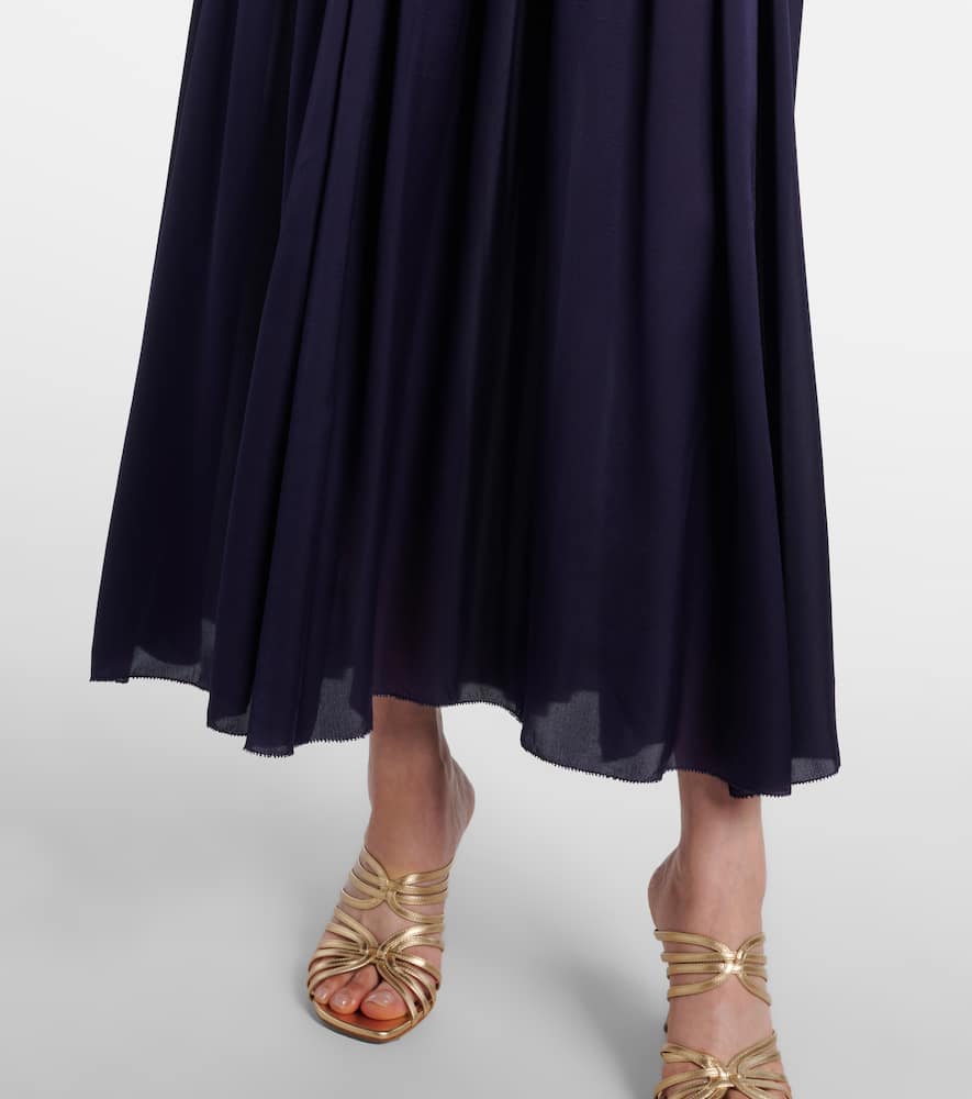 Zimmermann Dream Shirred Silk Maxi Skirt In Blue