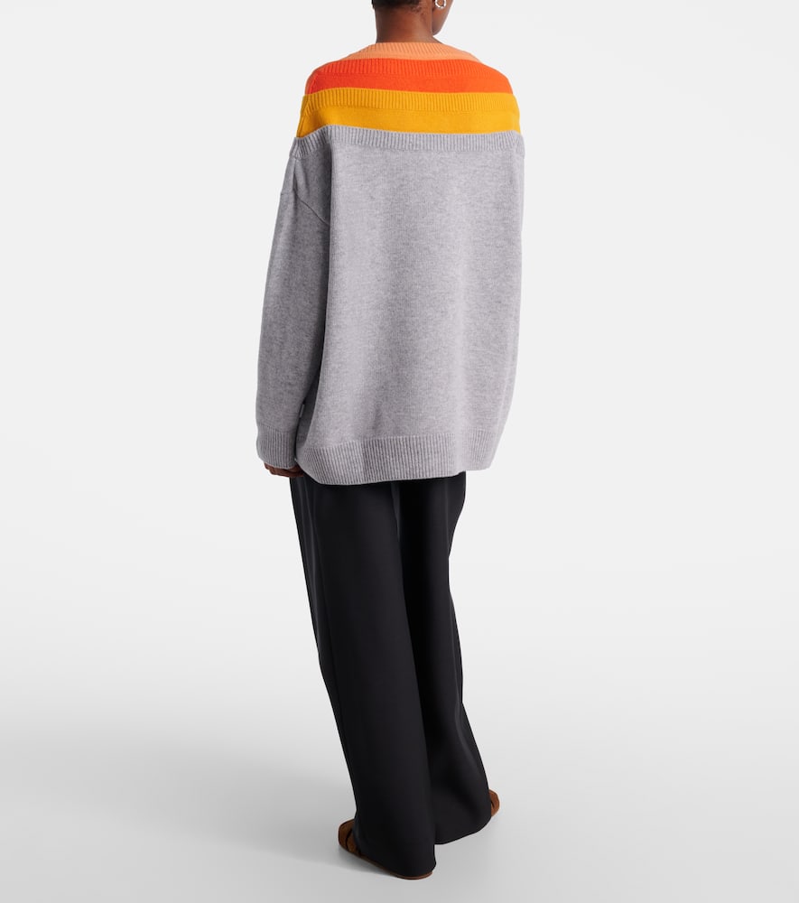 Loewe Layered Wool-blend Sweater In Gray
