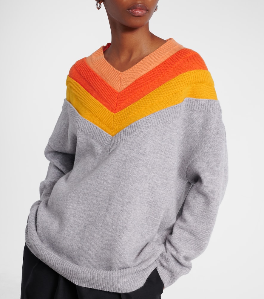 Loewe Layered Wool-blend Sweater In Gray