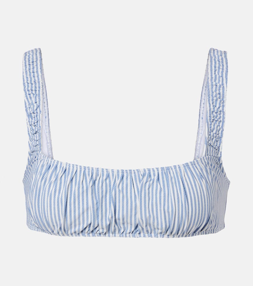Montce Zoe Striped Bikini Top In Blue
