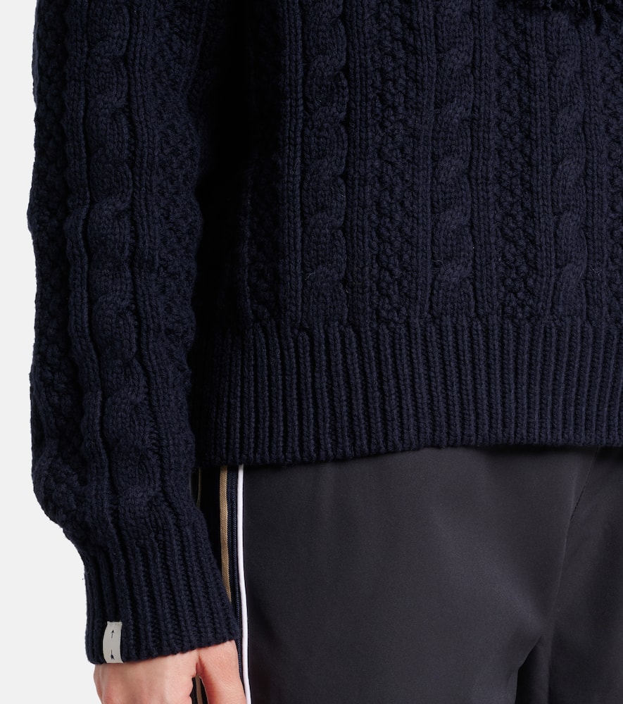 The Upside Clara Fringed Wool And Cotton Sweater In Black