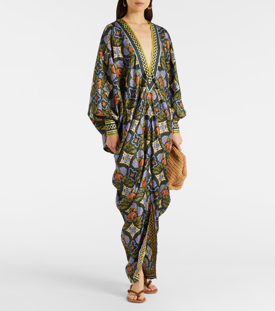 Alémais Cece floral silk kaftan