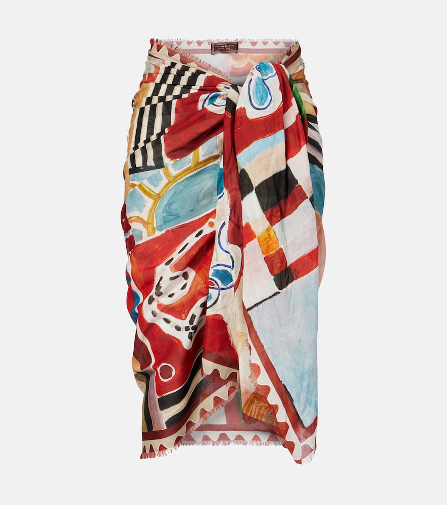 Alemais Alémais X Lrnce Michelle Printed Cotton Beach Cover-up In Animal Print