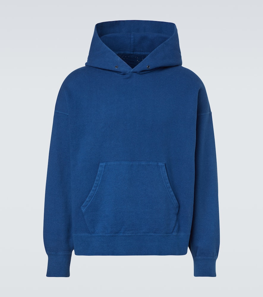 Visvim Cotton Jersey Hoodie In Blue
