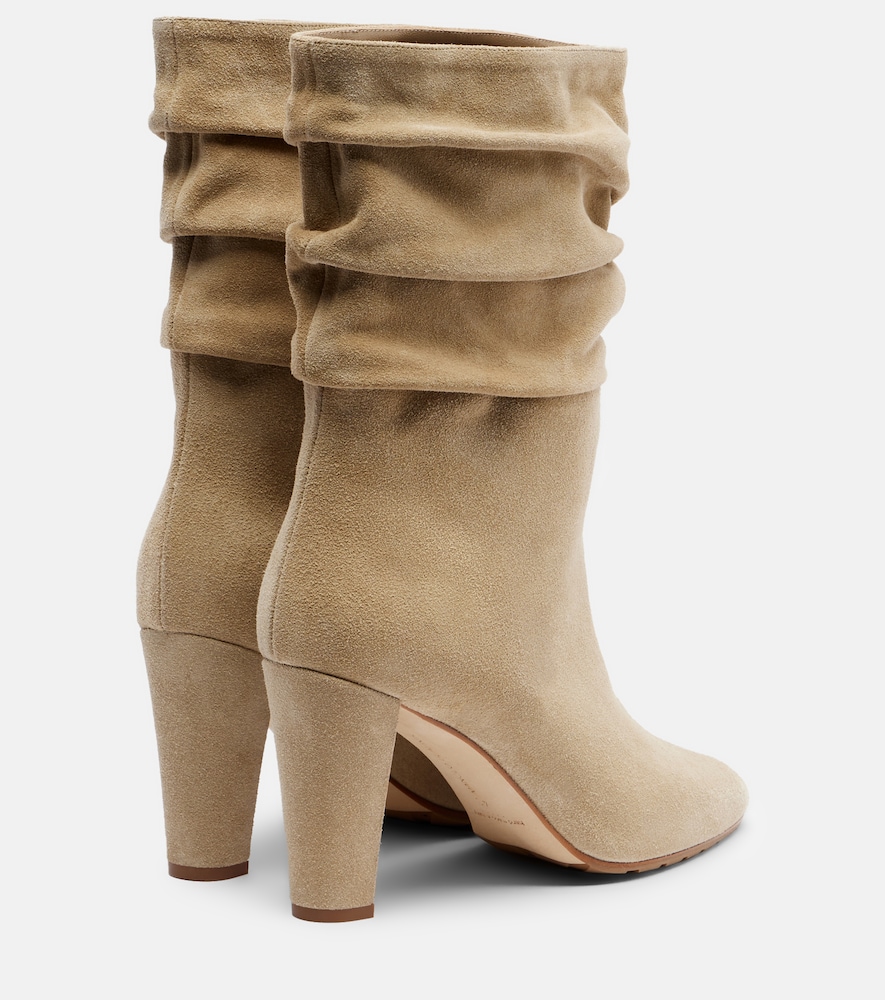  Manolo Blahnik Manolo Blahnik Calasso 90 Draped Suede Ankle Boots 
