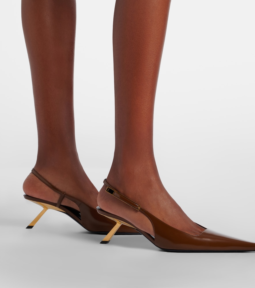 Saint Laurent Babylone Cassandre leather platform mules