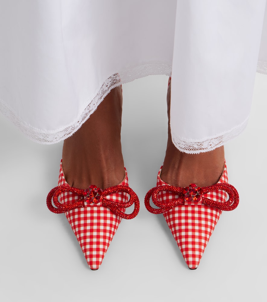 Double Bow Gingham Slingback