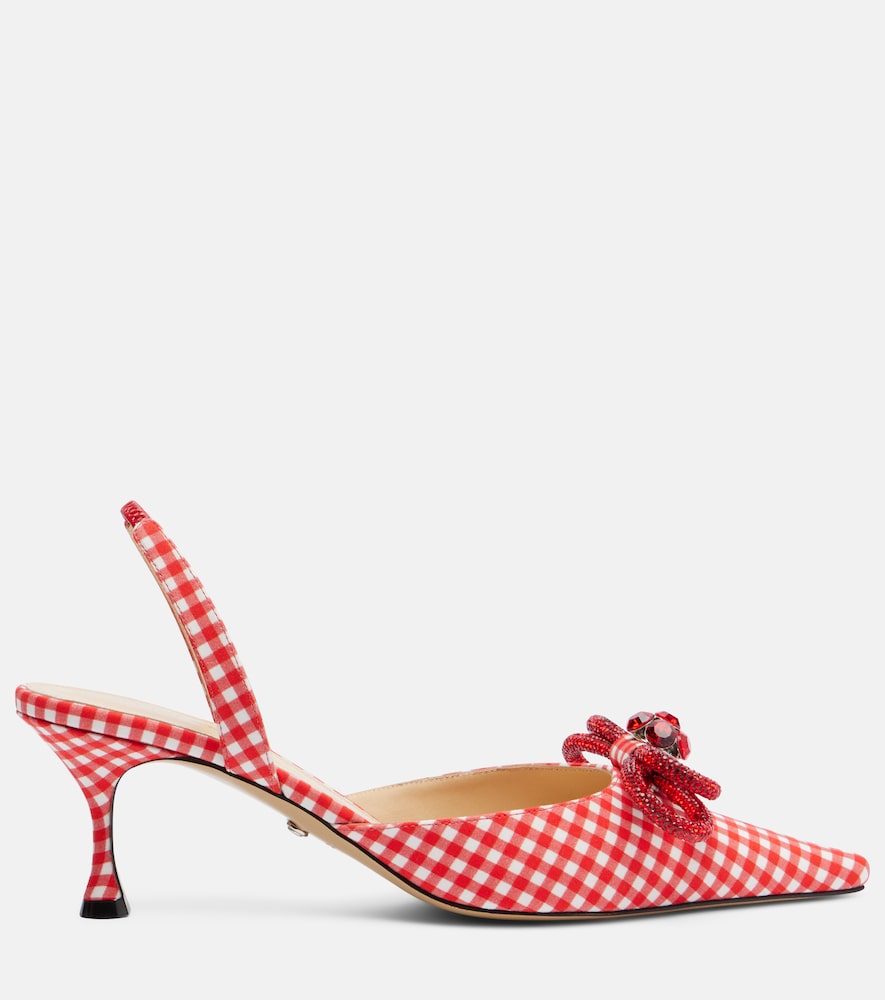 Double Bow Gingham Slingback