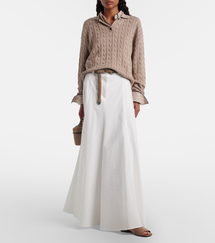  Brunello Cucinelli Brunello Cucinelli Maxirock Aus Einem Baumwollgemisch 