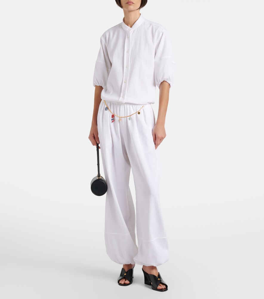 Stella McCartney Embellished cotton tapered pants