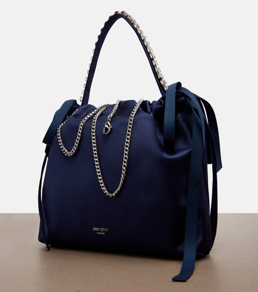  Jimmy Choo Jimmy Choo Drawstring Mini Embellished Satin Top-handle Bag 