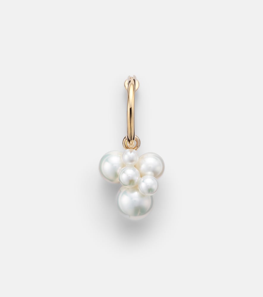 Sophie Bille Brahe Botticelli 14kt gold single earring with pearls