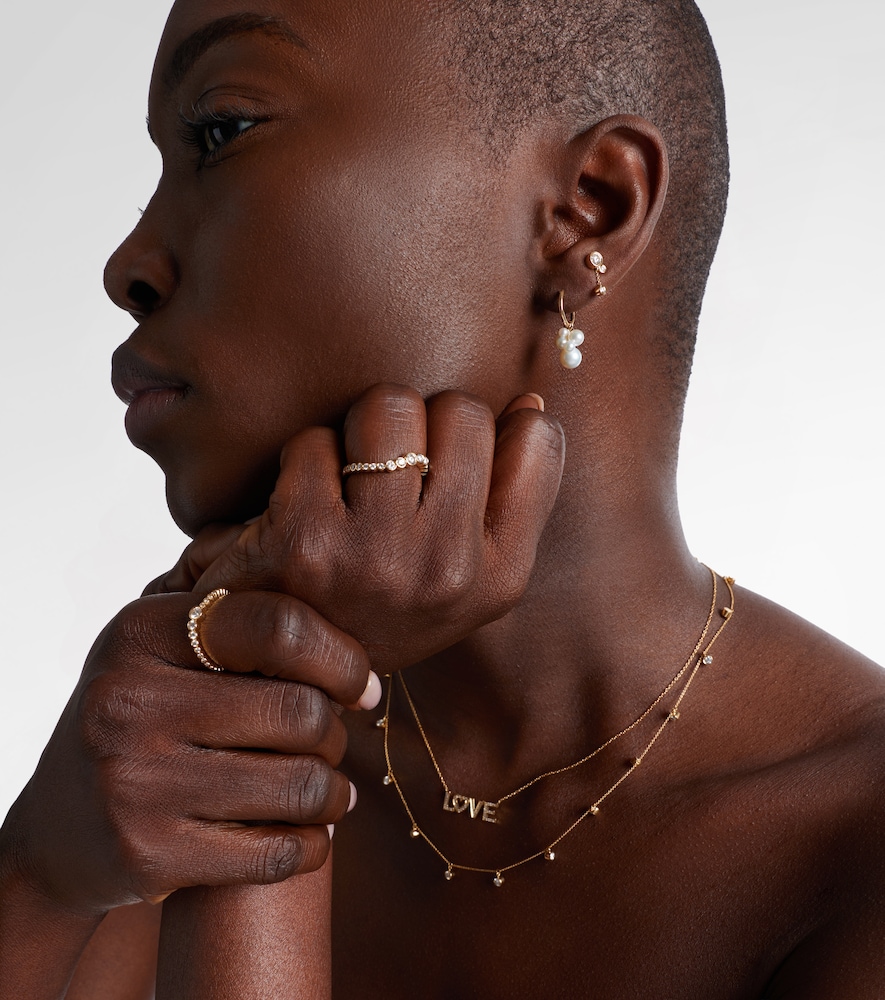 Sophie Bille Brahe Botticelli 14kt gold single earring with pearls