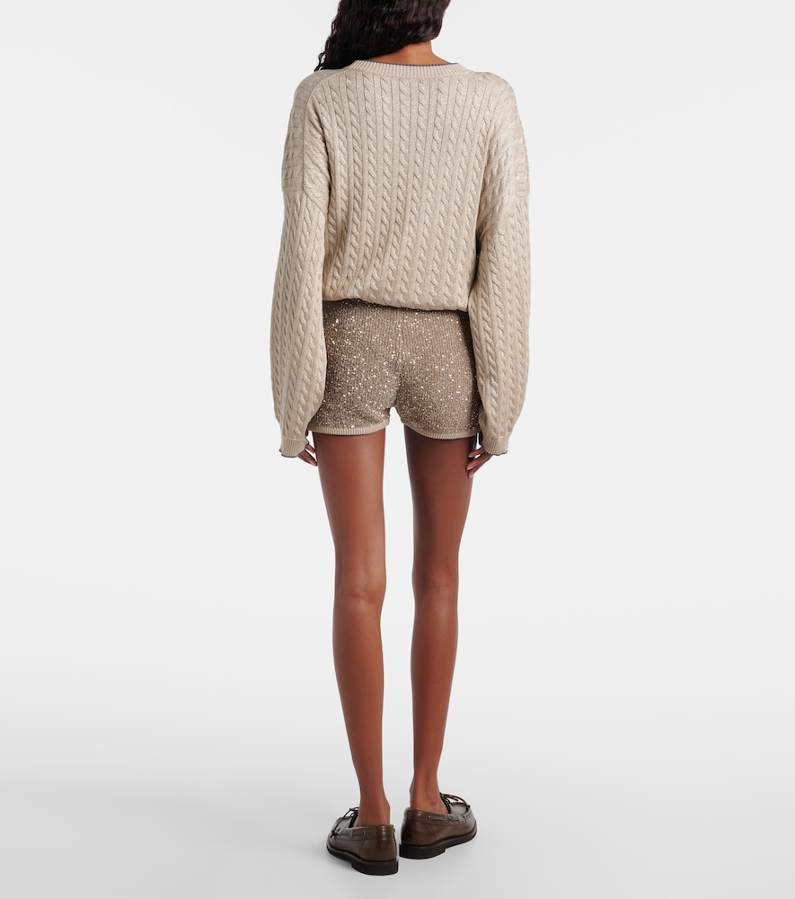  Brunello Cucinelli Brunello Cucinelli Shorts Aus Baumwolle Mit Pailletten 