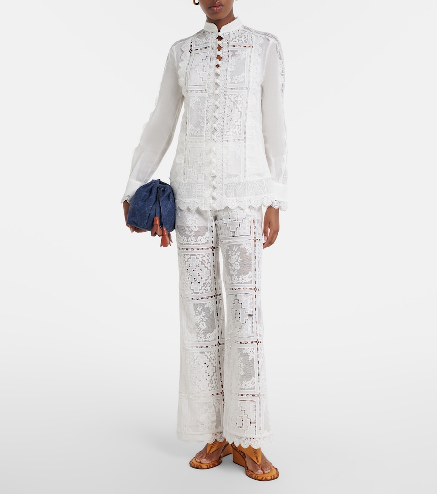 Zimmermann Floral lace flared pants