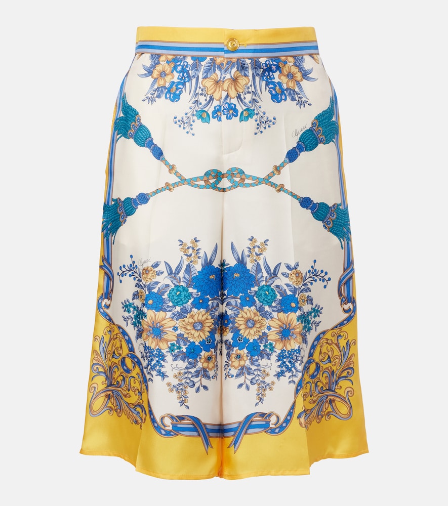 Pantaloni culottes in twill di seta