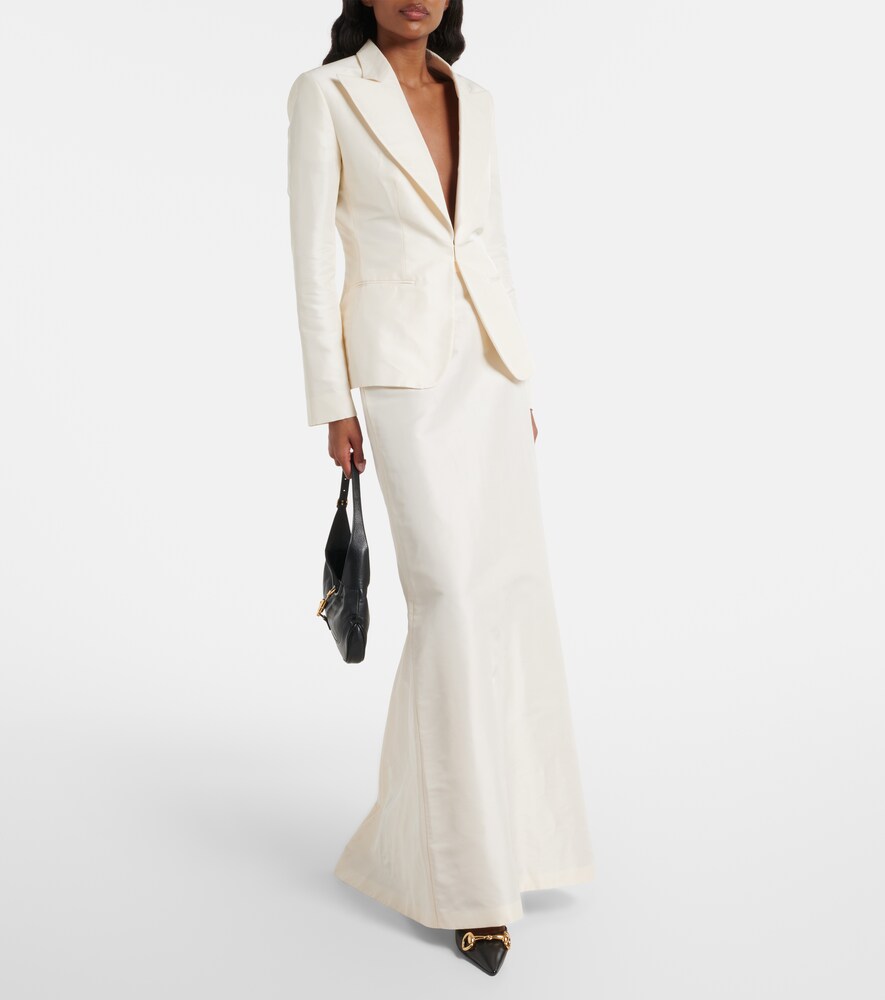  Gucci Gucci Silk Faille Maxi Skirt 