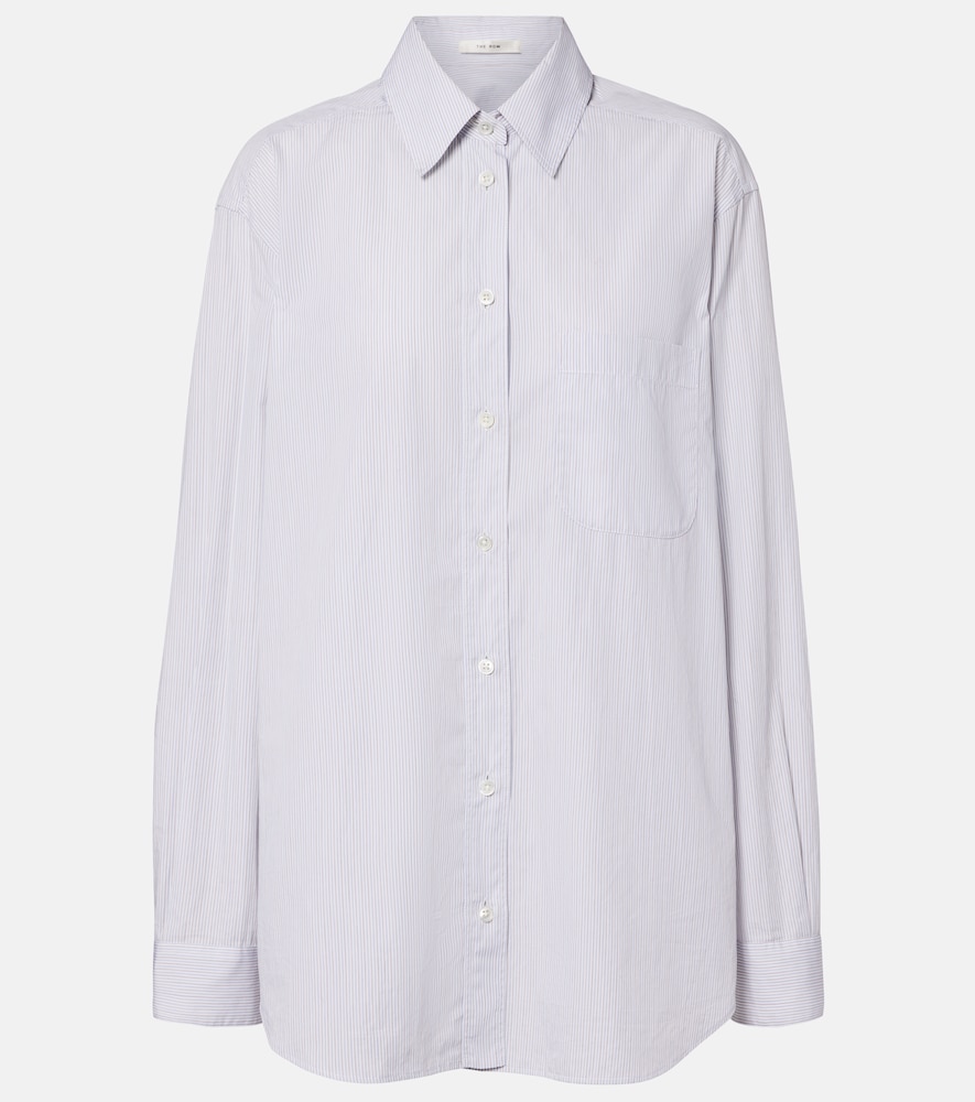 The Row Women's White Gavina Pinstriped Cotton Poplin Shirt UK Size 6 - Mytheresa