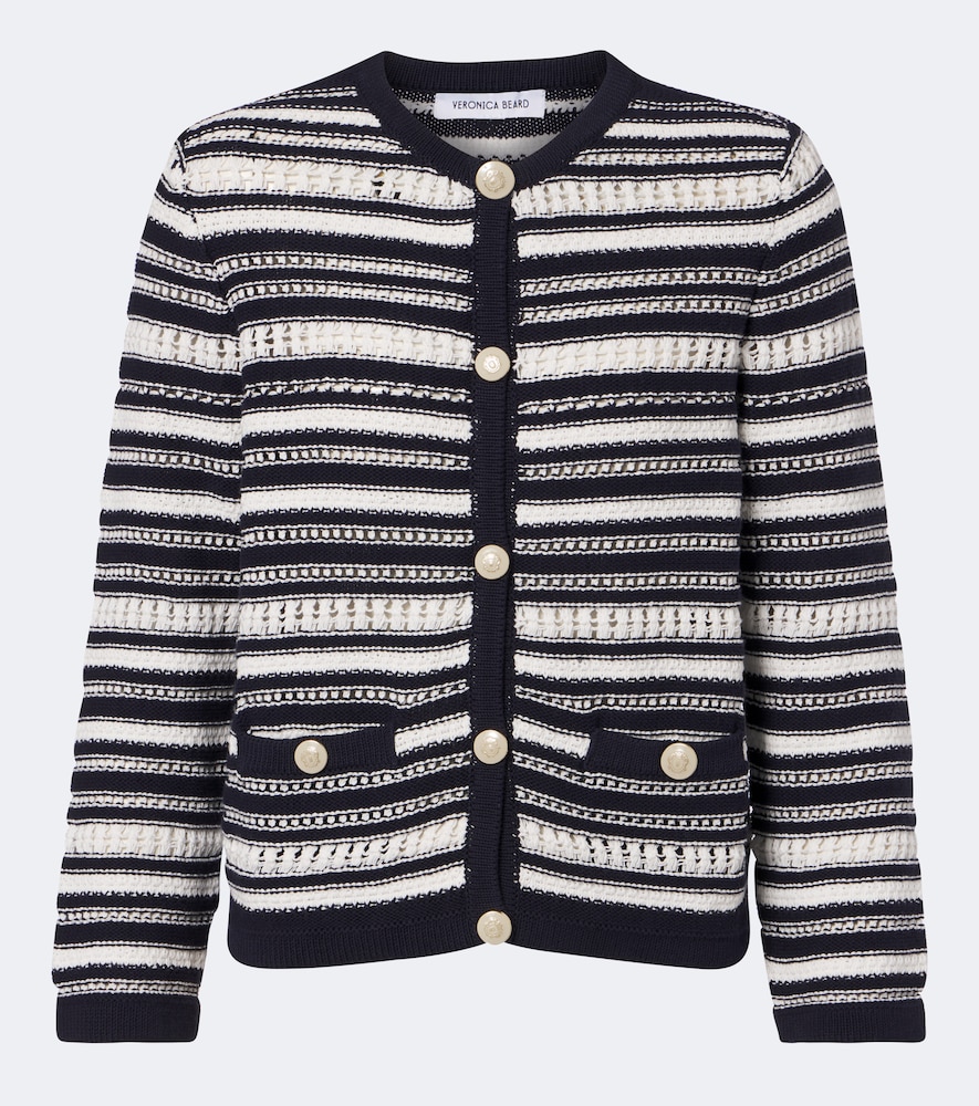 Veronica Beard Women's Blue Bellingham Striped Cotton Cardigan UK Size 12 - Mytheresa