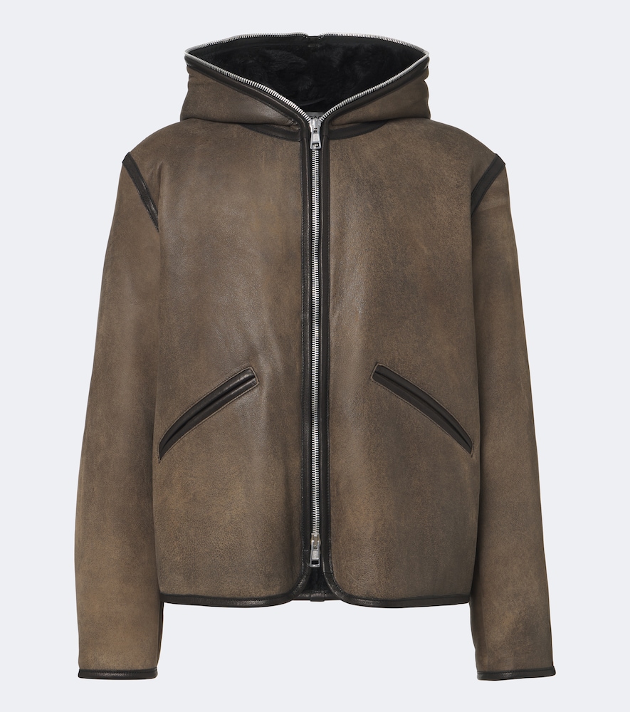 Lederjacke mit Shearling