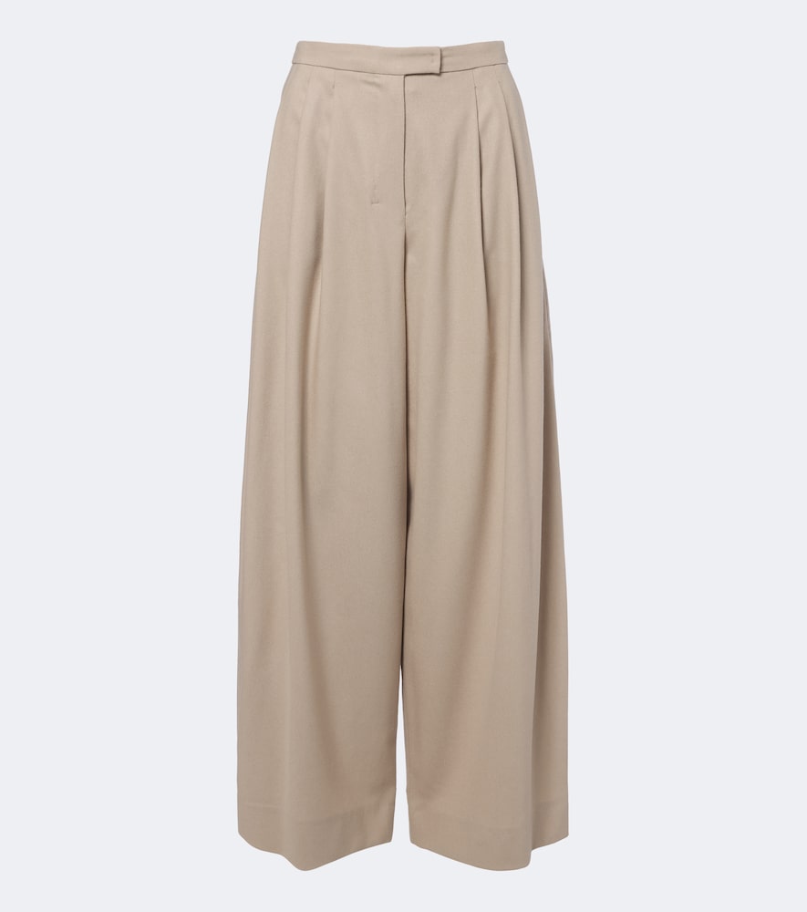 Pantaloni a gamba larga in misto lana