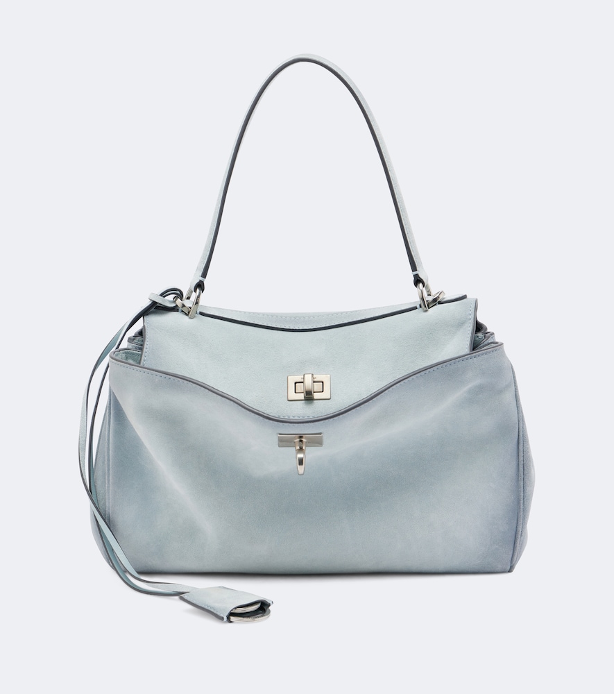 Schultertasche Rodeo Medium aus Veloursleder