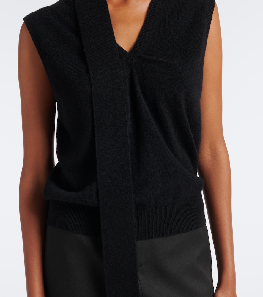 Ellisyn Scarf-Detail Cashmere Top