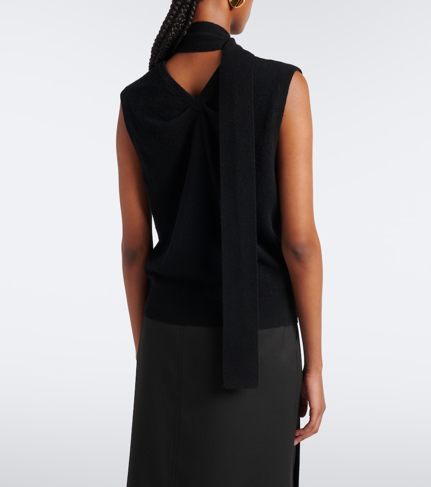 Ellisyn Scarf-Detail Cashmere Top