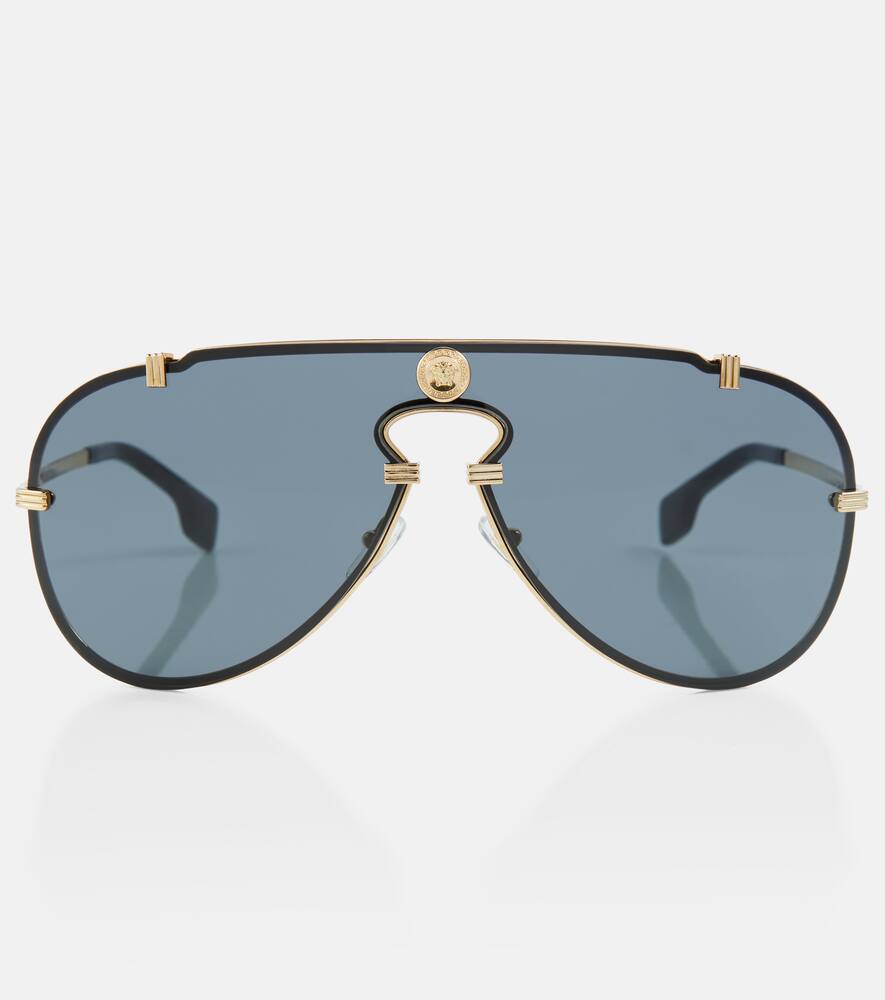 Versace Medusa Aviator Sunglasses In Black/gold ModeSens