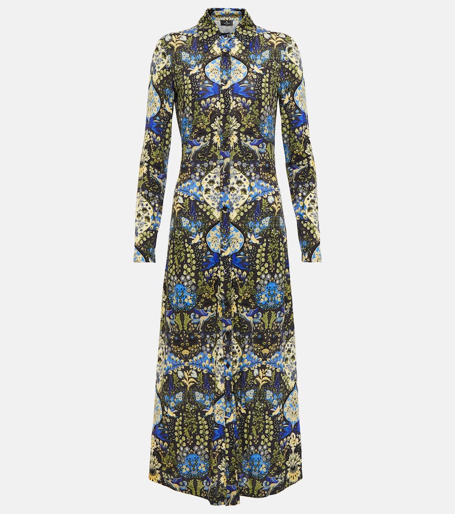 Etro Printed jersey midi shirt dress