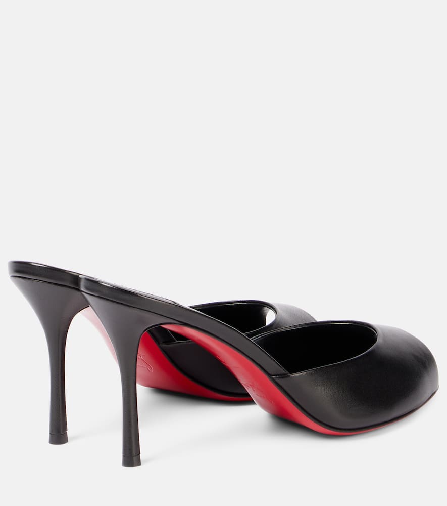 Shop Christian Louboutin Me Dolly Leather Mules In Black/lin Black