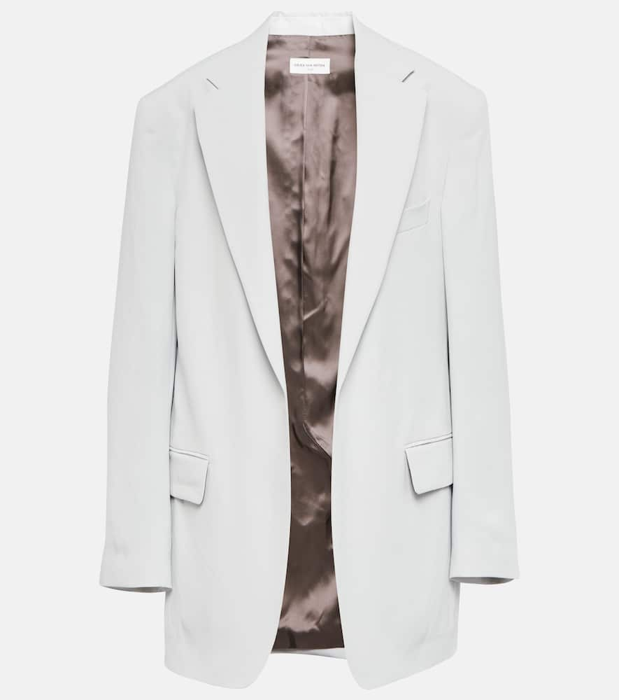 Shop Dries Van Noten Oversized Blazer In Cement