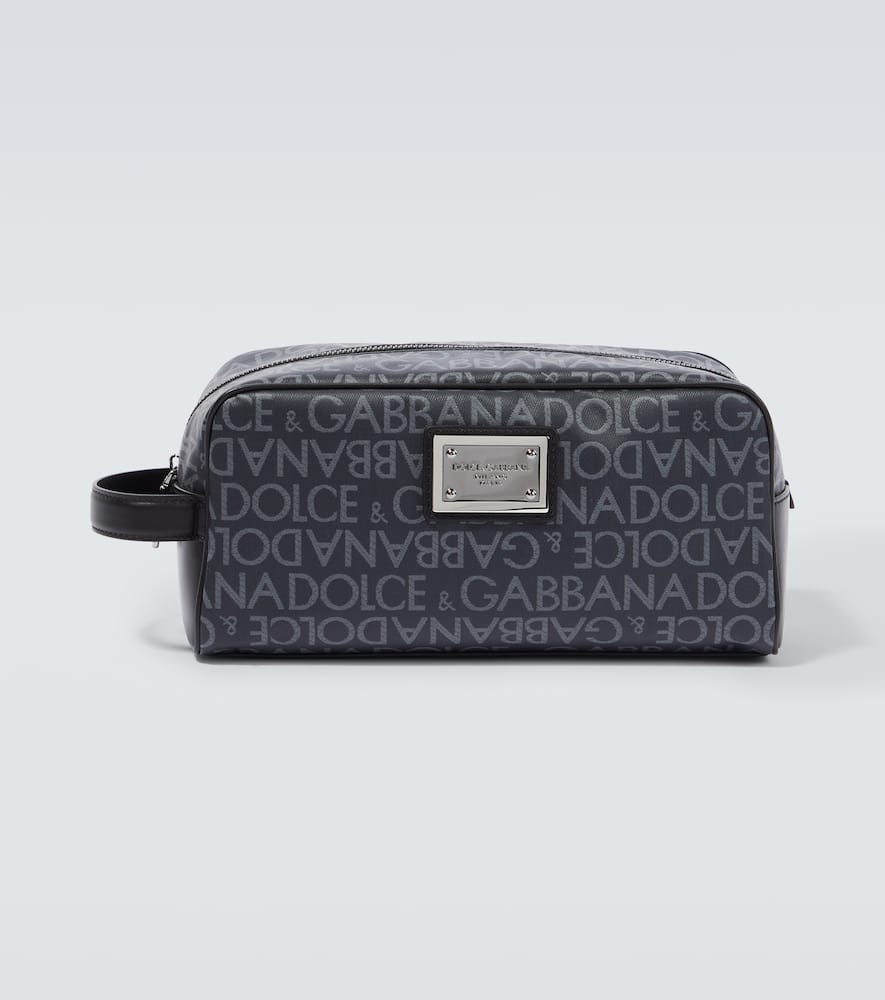 Dolce & Gabbana Leather Washbag In Black