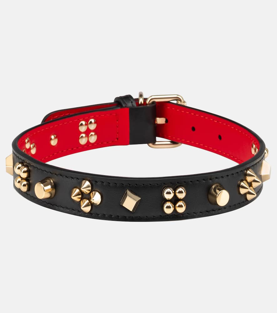 Christian Louboutin Loubicollar embellished leather dog collar
