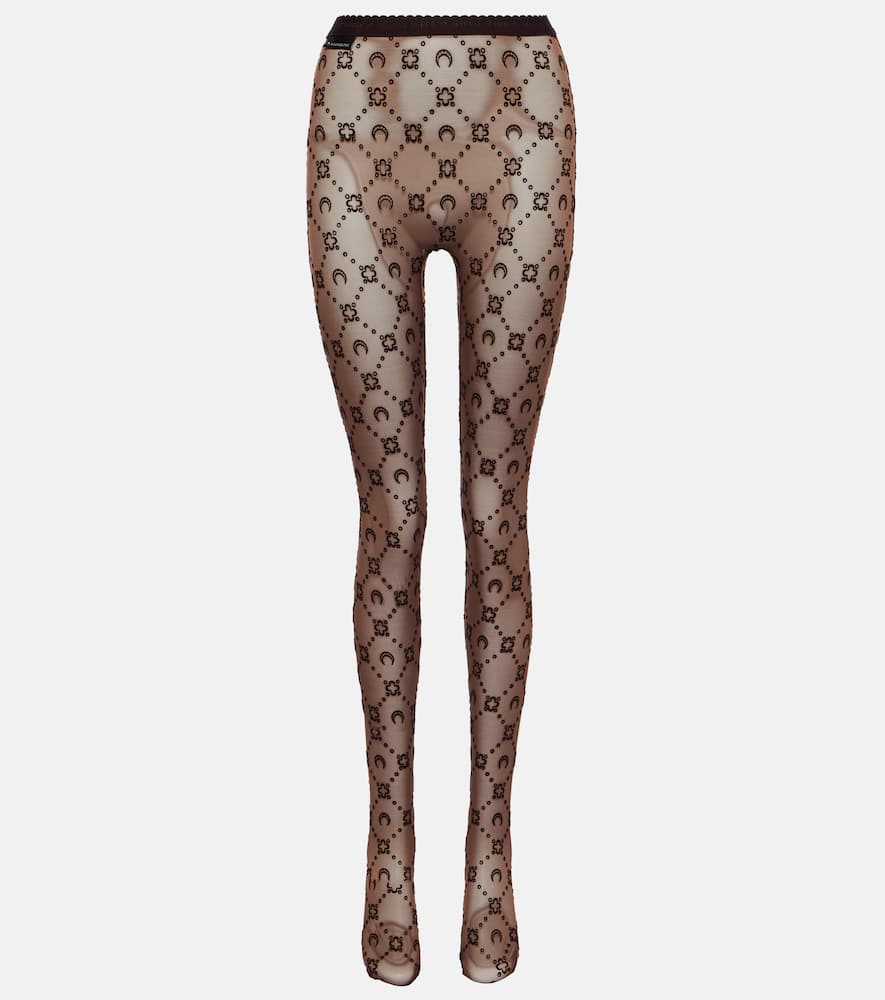 Marine Serre Moonogram mesh tights