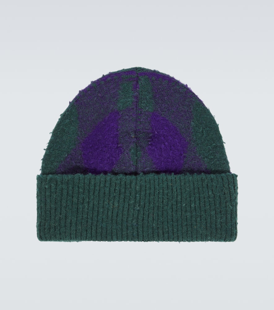 Burberry Argyle Wool Beanie In Royal Ip Check