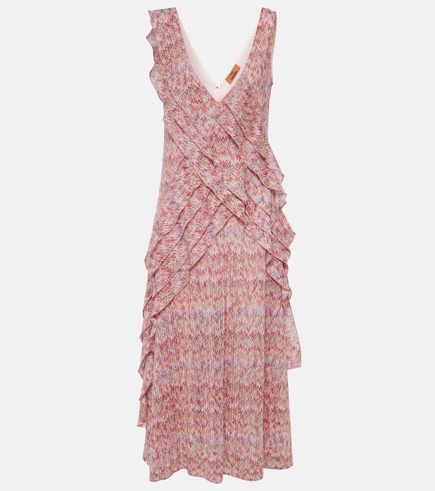 Missoni Zig Zag ruffled midi dress