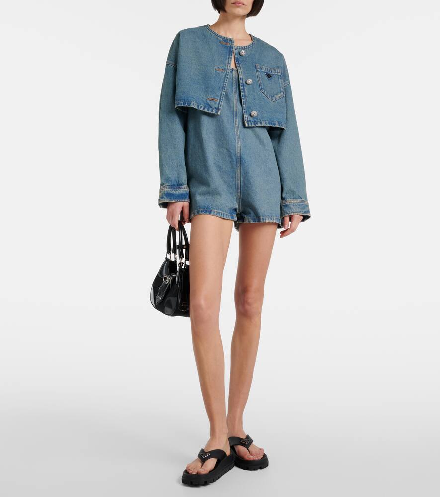 Shop Prada Soft Cage Vinyl Thong Sandals In Schwarz